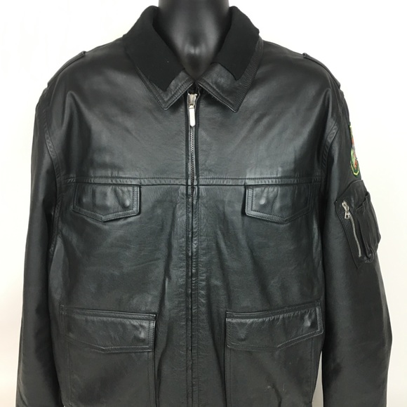 Polizei Jackets Coats German Jacket Black Leather Sz Xl Poshmark